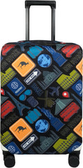 Explore Land Travel Luggage Cover Suitcase Protector Fits 31-32 Inch Case (Bon Voyage, XL)