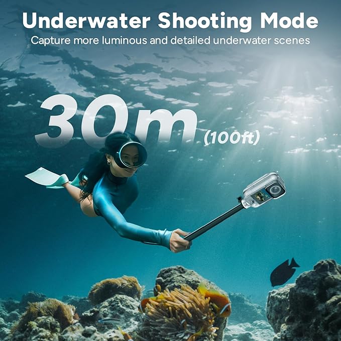 SJCAM C300 Pocket Action Camera 4K,7Hour Power, 6-Axis Stabilization, Dual-Touch Screen Body Camera,30M Waterproof, Vlogging and Live Streaming,with Accessories Kits,Black,Gifts with 64G Card