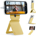 MOFT Phone Tripod Stand Selfie Stick for iPhone, Multi-Angles iPhone Stand, Lightweight & Portable Phone Holder, Strong Magnets, MOVAS Vegan Leather, Travel Essentials, Panna Cotta (Without Card Slot)