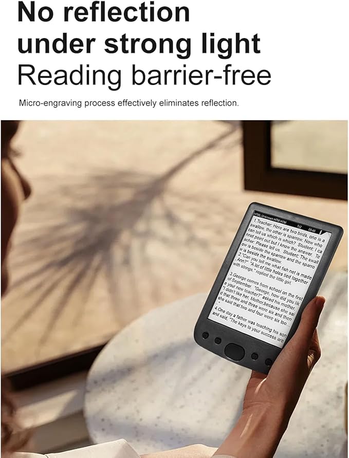 Yoidesu 6 Inch E Reader Digital Reader Electronic Book Reader with 800x600 High Resolution Screen Multifunctional Navigation Buttons for PDF EPUB TXT DOC FB2 MOBI (4G)
