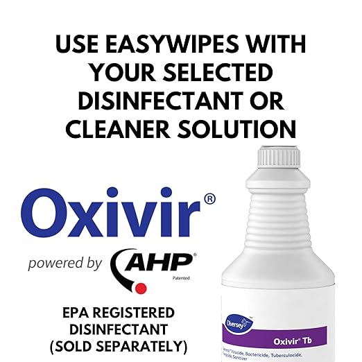 Diversey EasyWipe Dry Cloths, White, 120/Bucket, 6 Buckets/Carton (5768748)