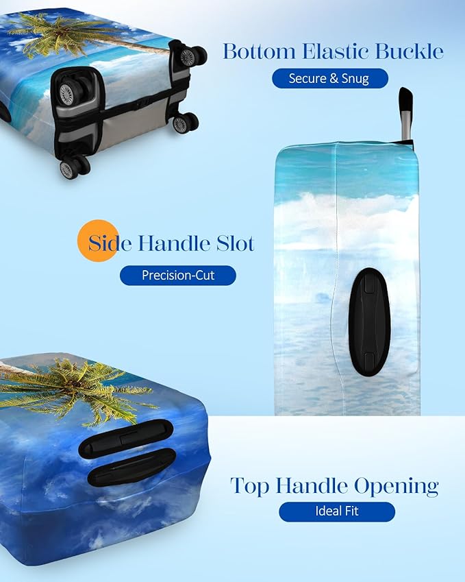 Slohif Luggage Cover for Suitcase Tsa Approved Protector - Luggage Sleeve Large Suit Case Cover Travel Stretch Baggage Case Protective Washable Fit 18-20 Inch Hawaii XS