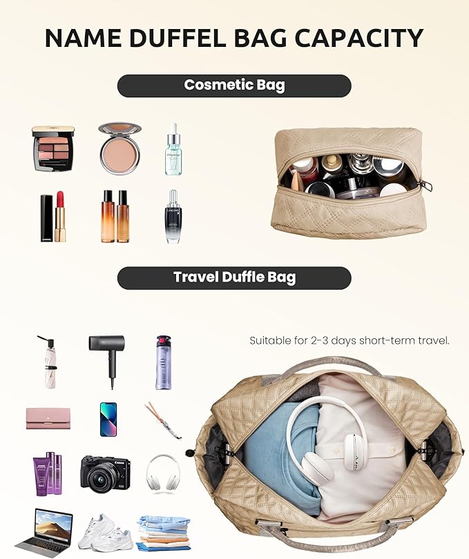 Stuff for Girls 17-18, Gifts for Women-Initial Travel Bag with Shoe Compartment, Personalized Weekender Bag, Monogram Overnight Bag for Women, Letter Travel Bag with Makeup Bag (Letter W)