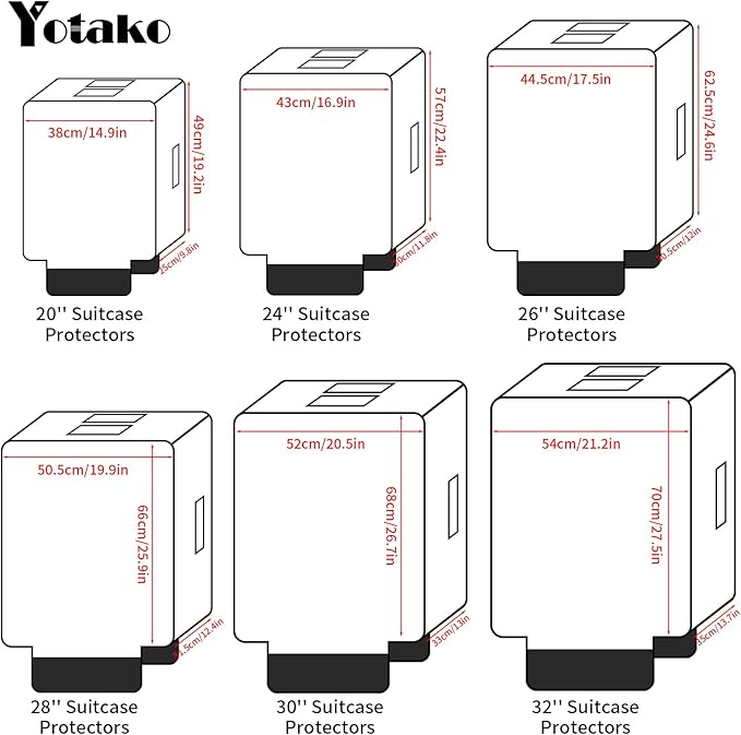 Yotako Clear PVC Suitcase Cover Protectors 30 Inch Luggage Cover Protectors for Wheeled Suitcase 30''