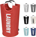 DOKEHOM 125L X-Large Collapsible Washing Laundry Basket Bag (7 Colors) for Bedroom, Fabric (Red, XL)