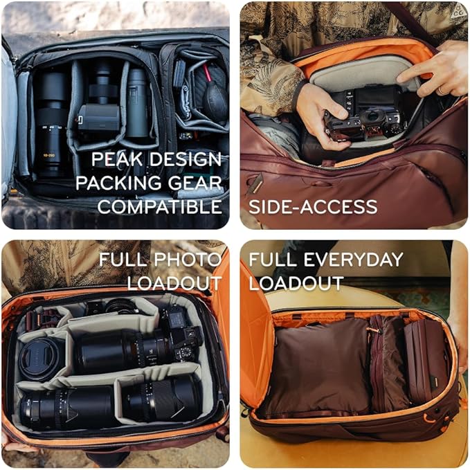 Peak Design Travel Backpack 45L, Ocean, Expandable 35-45L Design, Rear and Top Access, Weatherproof Shell, Laptop Sleeve, Ideal for Travel or Everyday Carry, Versatile Backpack for Men and Women
