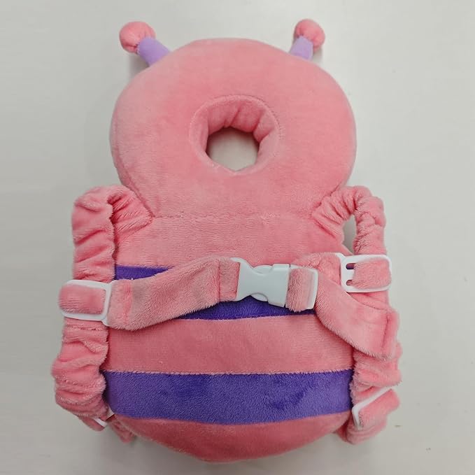Baby Head Protector Backpack, Toddler Padded Carrier With Elasticated Wear (Pink Butterfly)
