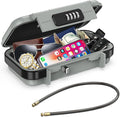 AMIR Portable Safe Box, Combination Security Case LockBox with Code, Waterproof Anti-Theft Mini Travel Safe Box with Removable Chain, Security Box for Home,Office, Grey