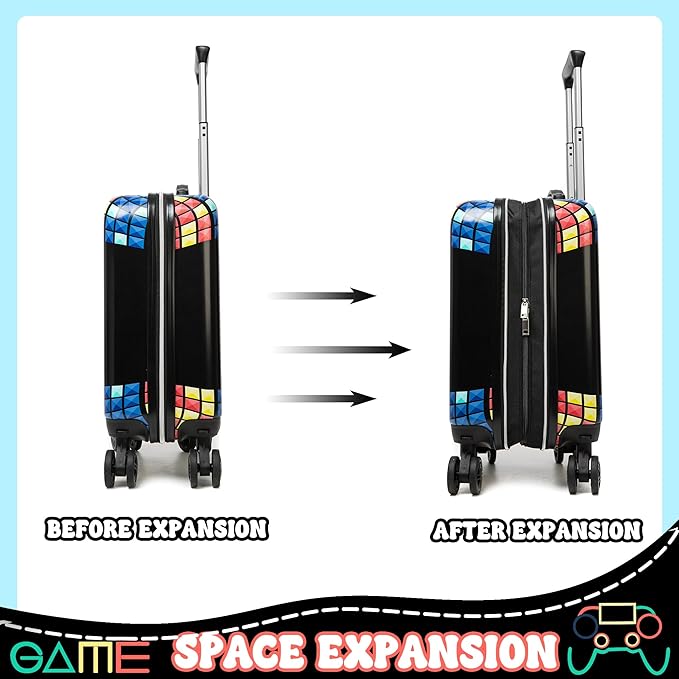 Kids Suitcase Set for Boys Hardside Luggage with Spinner Wheels 2 Piece 16inch Toddler Suitcase for Boys Travel Carry on Luggage Airline Approved