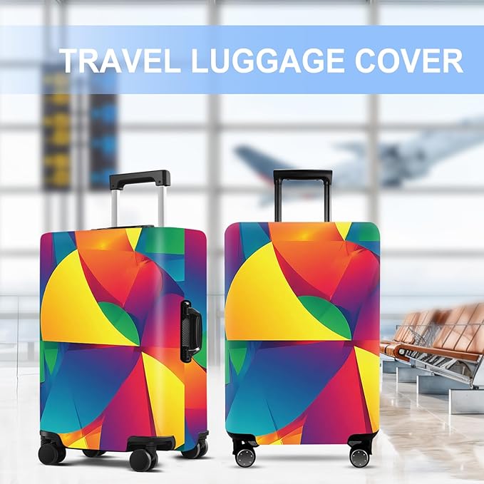 Luggage Cover Washable Suitcase Protector Anti-Scratch,Stretchable Fit for 20-34Inch Luggage Durable Travel Bag Cover with Zipper Closure (Multicolored, XL(fits 32-34Inch suitcase))