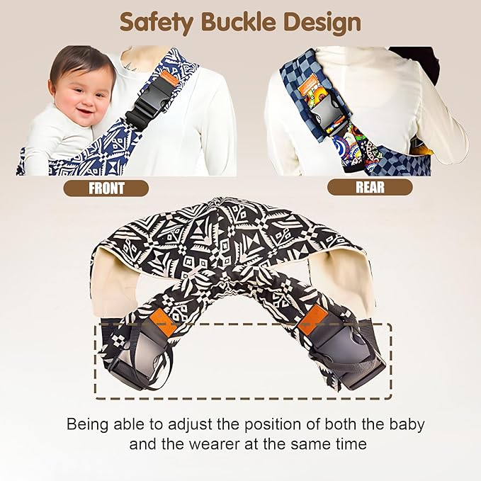 Baby Sling Carrier,Toddler Carrier, 2025 New Baby Sling,Portable and Lightweight Sling,Non-Slip Hip Seat Carrying 10-30lbs(Black)