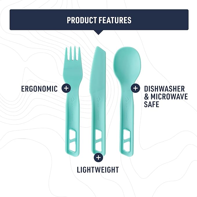 Sea to Summit Passage Camp Cutlery Set, Fork, Spoon and Knife, Spicy Orange
