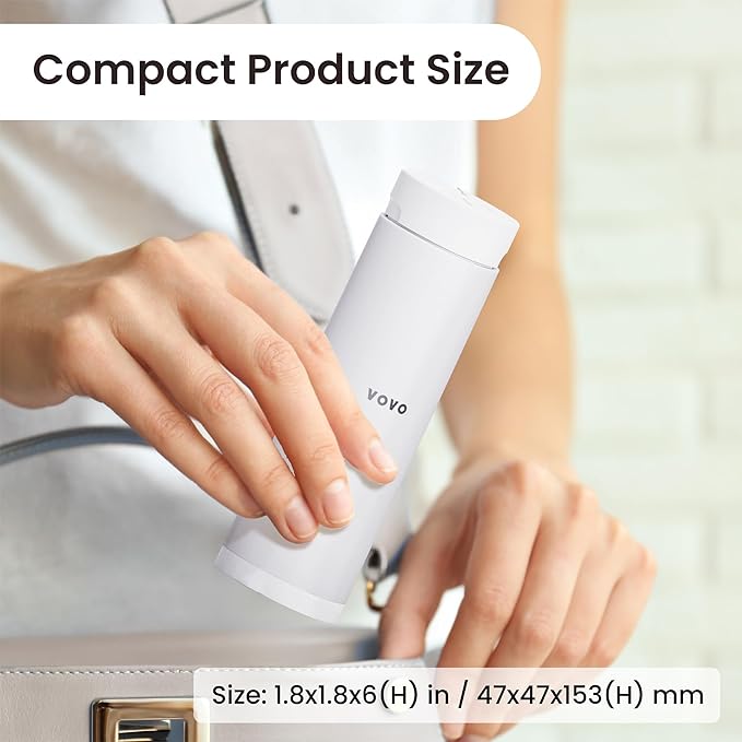 VOVO Go Portable Electric Bidet for Travel - 2 Adjustable Pressure Settings, Compact Handheld Bidet, Ideal for Personal Hygiene & Postpartum Care, Lightweight & Leak-Proof Design - 140ml, White