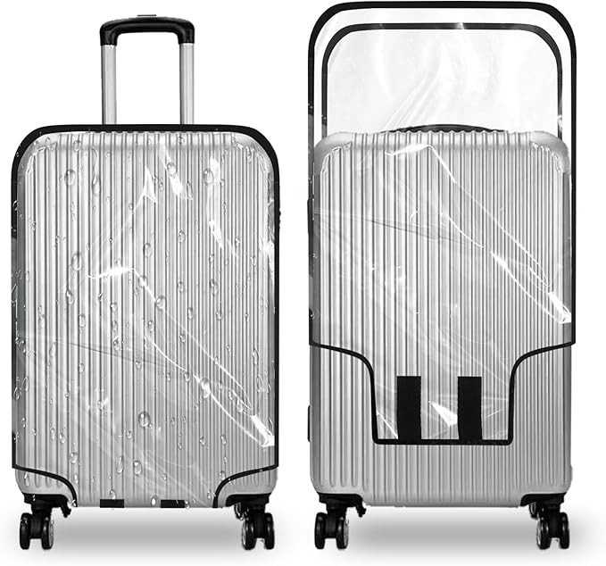 Clear PVC Luggage Cover, Waterproof Dustproof Anti-Scratch Suitcase Protector, Fits Wheeled Suitcases 18" 22" 24" 26" 28" 30" - Thicken Baggage Cover Case（28“）