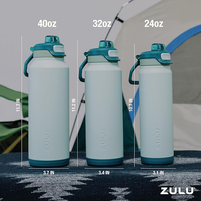 ZULU Powerfill Pro 24oz Stainless Steel Water Bottle with Quick Fill Lid, Triple Walled Vacuum Insulated Metal, Leak Proof Locking Lid, Sip and Chug, Reusable BPA Free, Amethyst