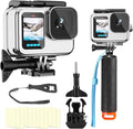 Compatible for Go Pro Hero 13 12 11 10 9 Black Waterproof Housing Case 60M/196FT Protective Underwater Diving Case Shell with Cameras Handle Mount Accessories Kit