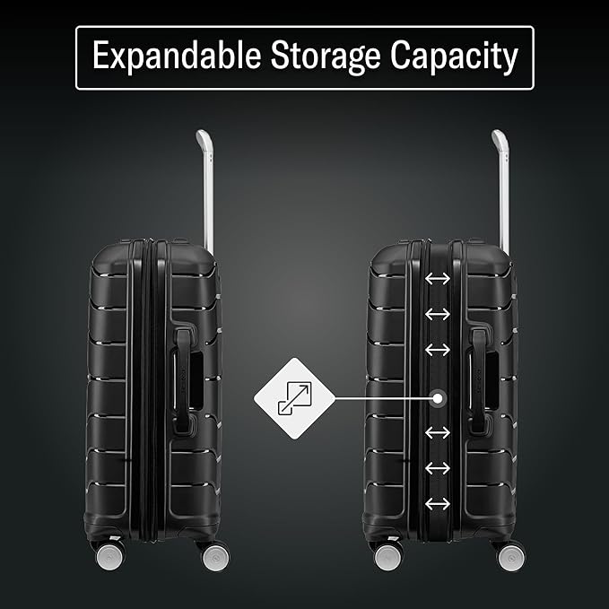 Samsonite Freeform 23-Inch Hardside Carry-On Luggage with Spinner Wheels - Hardshell Carry-On Suitcase - TSA, Airline-Approved - Expandable Hard Shell, Smooth Rolling Wheels for Lightweight Travel.