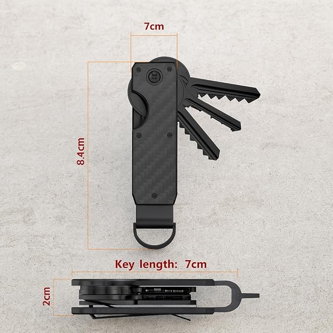Key Organizer, Minimalist Silent Key Fob, Compact EDC Key Chain, Silent Key Chain with Ring Buckle - Holds up to 2-6 Keys