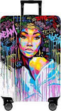 WUJIAONIAO Travel Luggage Cover Baggage Suitcase Cover Protector Skins 18-32 Inch (Graffiti A8, L (for 25-28 inch luggage))