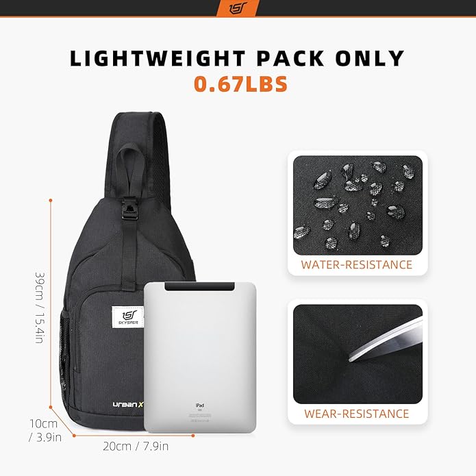 SKYSPER Sling Bag RFID Crossbody Sling Backpack Cross Body Shoulder Bag Travel Hiking Daypack for Women Men