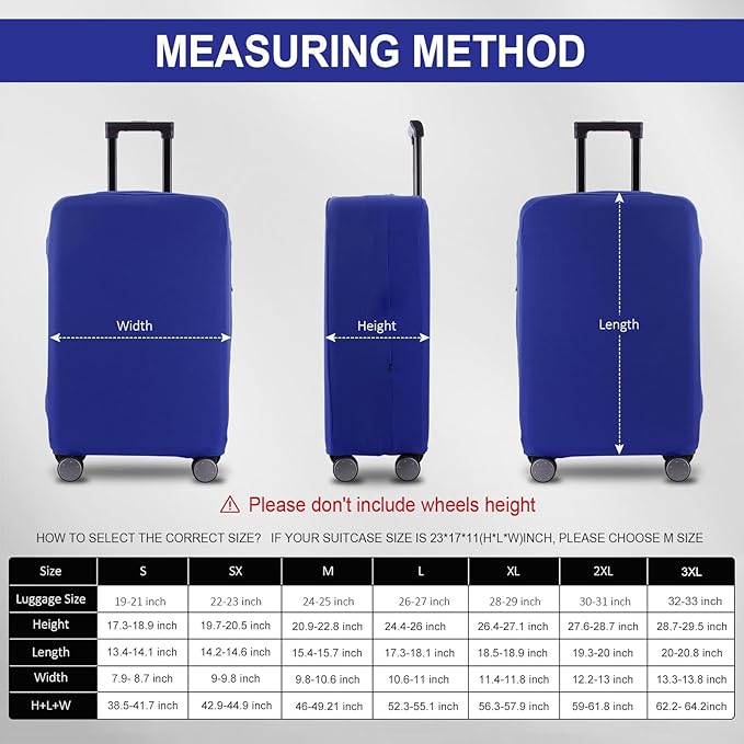 Travel Luggage Cover - Scratch-Resistant Fit 19-31 Inch, Red, 3XL (32-33inch)