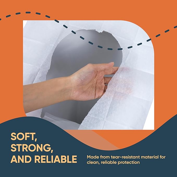 Disposable Toilet Seat Covers Pack of 200 XLarge Flushable Paper Travel Toilet Seat Covers for Adults and Potty Training, Premium Toilet Seat Liners for Public Restrooms