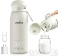 Nuliie Portable Milk Warmer for Travel, Double Leak‑Proof, Heating Milk & Water Faster, Cordless Bottle Warmer with Fast Charging, Anti-Dry & Anti-Burn Protection for All Day Needs, 17oz