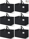 Heavy Duty Moving Bags - Extra Large Packing Bags and Storage Totes, Collapsible and Foldable Option for Moving and Storage, Black, 125 L - 6 Pack