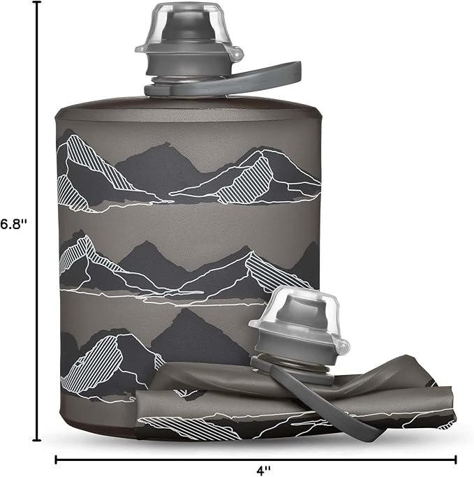 HydraPak Stow - Collapsible Backpacking Water Bottle (350ml, 500ml, 1L) - BPA Free, Ultra Light, Spill-Proof Twist Cap