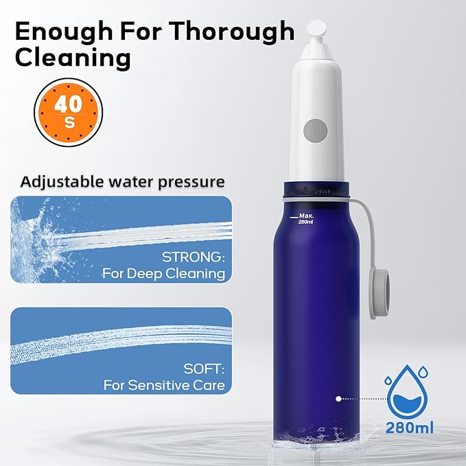 BIGCOW Portable Travel Bidet, Electric Bidet with 3 Spray Modes, IPX7 Waterproof ＆ Rechargeable, Mini Toilet Water Sprayer for Personal Hygiene, Postnatal Care, Perineal & Hemorrhoid