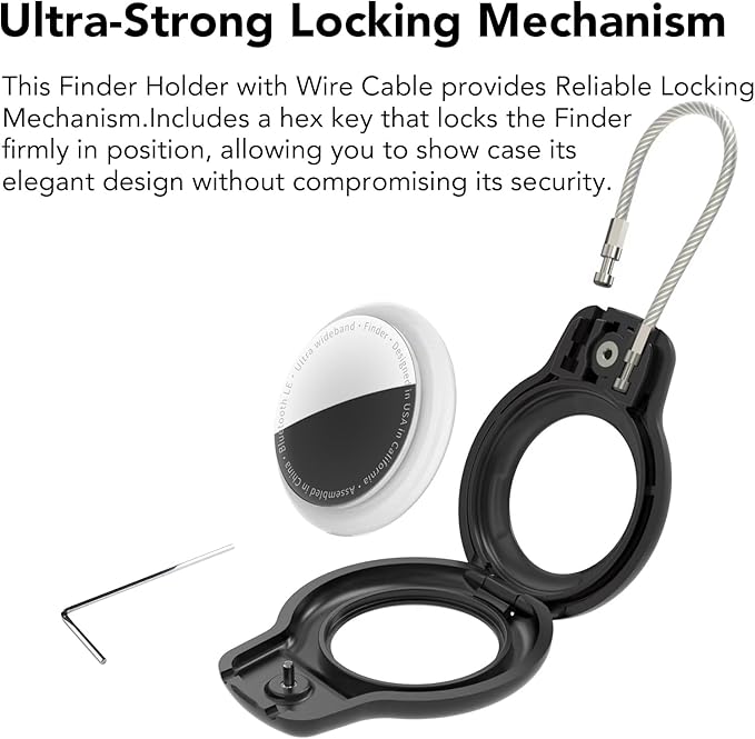 SPGUARD for AirTag Holder Case with Keychain, Air Tags-4 Pack for Apple Air Tag Holder with Wire Cable Lock Key Ring Chain Air Tagholder Accessories for GPS Item Tracker Kids,Keys,Luggage