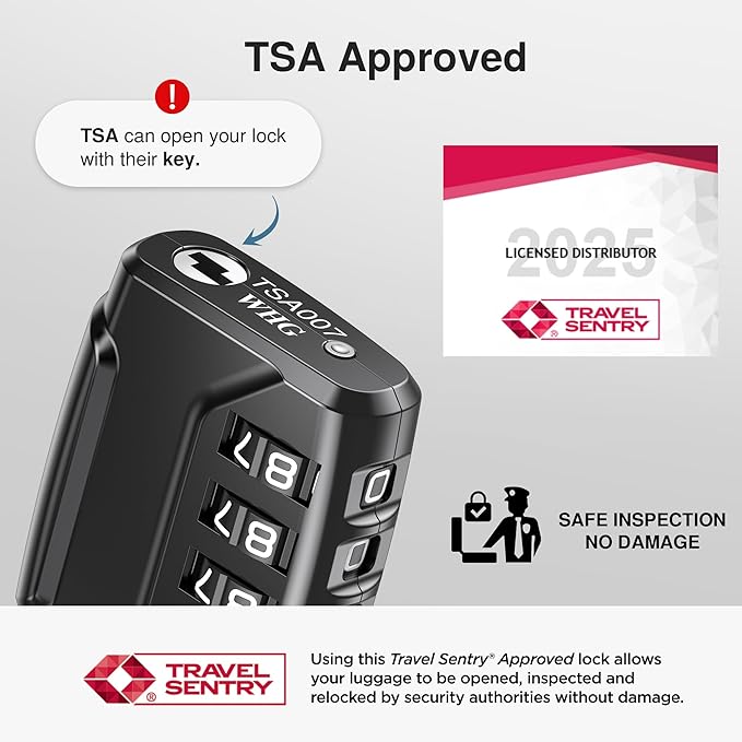 Puroma 4 Pack TSA Approved Luggage Locks, 4 Digit Combination Travel Locks Resettable Code Lock with Zinc Alloy Body for Suitcase, Toolbox, Backpack, Bag, Gym Locker (Black)