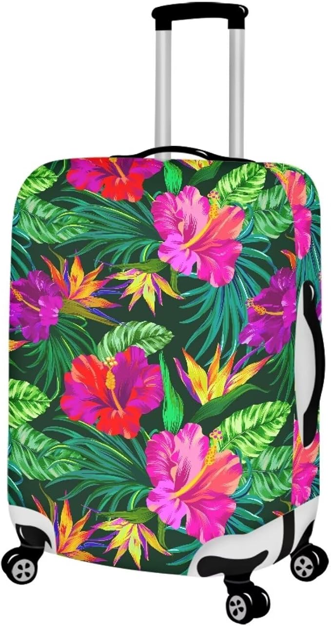 Tropical Floral Leaf Print Suitcase Cover Womens Travel Luggage Protector Cover Suitcase Baggage Decoraitve Covers for 22-25 inches
