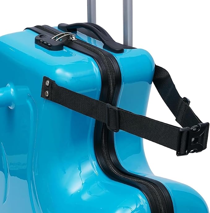 20" Kids Ride on Suitcase,Childrens Ride on Luggage with Safety Belt,Trolley Suitcase with Silent Wheel Combination Lock,Suitable for Kids Aged 1-8 Years Old (Blue)