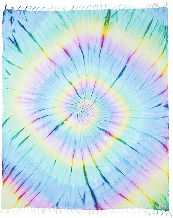 Sand Cloud Turkish Beach Towel - Sand Free - 100% Organic Turkish Cotton Yarn - Quick Dry Towel for Beach, Picnic Blanket or Throw - As Seen on Shark Tank - Tie Dye (Wanderlust)