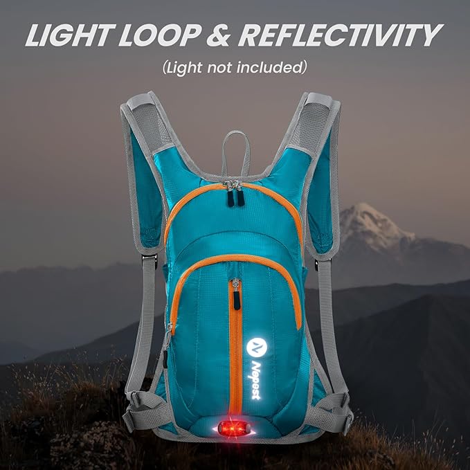 Nepest Hydration Pack Backpack for Women & Men, Lightweight Water Backpack with 2L Water Bladder for Hiking Cycling Running Biking