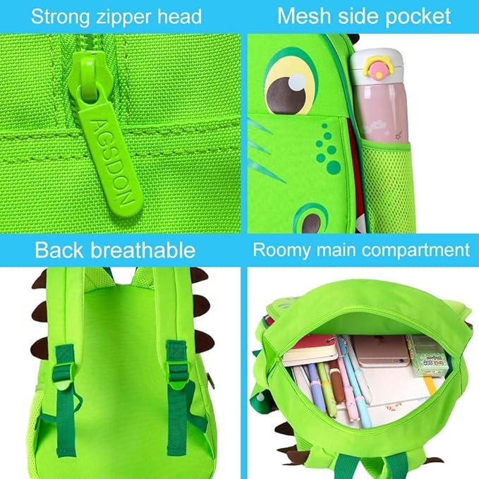 CCJPX Toddler Backpack for Boys Girls, Dinosaur Unicorn Cat Preschool Bookbag Kindergarten Cute School Bag