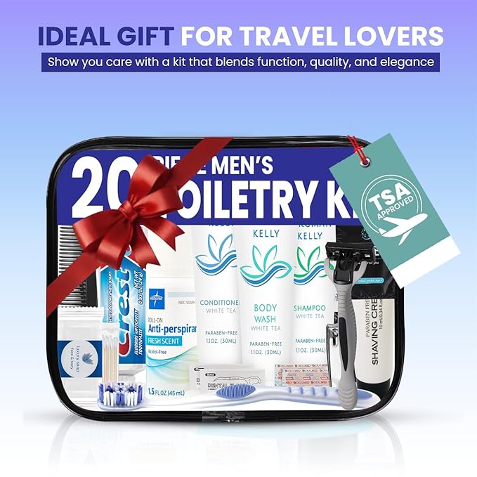 Trektote Bulk Hygiene Kit For Men And Women – (5 Pack) 20 Piece Set Of Travel Size Toiletries, TSA Compliant, Bulk Travel Essentials, Includes Shampoo And Conditioner, Body Wash, Toiletry Bag & More