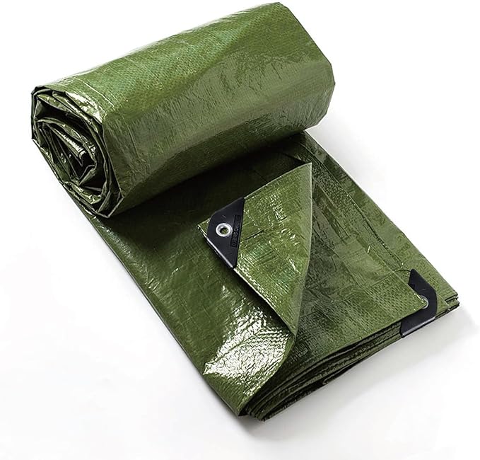 GUARD SHIELD Tarp Green 12x12 Feet Multi Purpose Waterproof Poly Tarp Cover 5mil