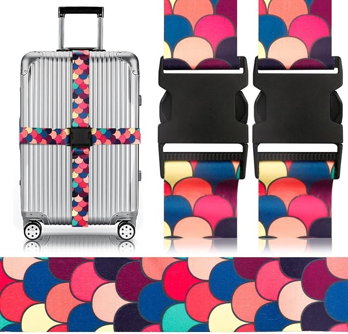 Adjustable Travel Luggage Strap Suitcase Belt Travel Bag Accessories 1.96 in W x 6.23 ft L