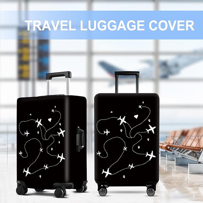 Luggage Cover Washable Suitcase Protector Anti-Scratch,Stretchable Fit for 20-34Inch Luggage Durable Travel Bag Cover with Zipper Closure (Airline, XL(fits 32-34Inch suitcase))
