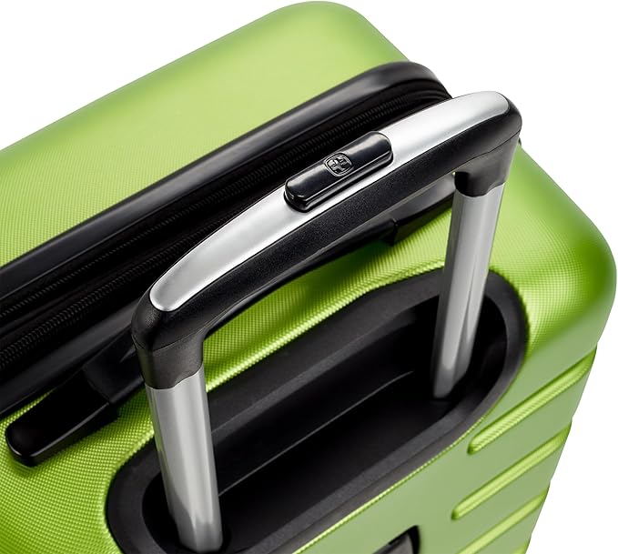 SwissGear 7366 Hardside Expandable Luggage with Spinner Wheels, Green, Checked-Large 27-Inch