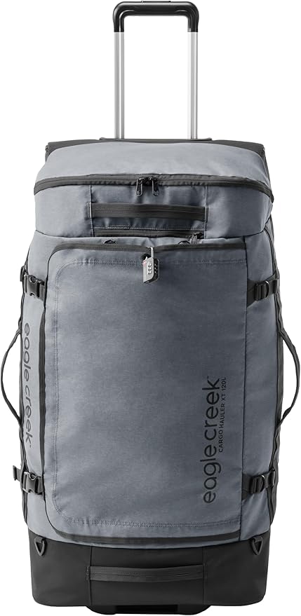 Eagle Creek Cargo Hauler XT Wheeled Duffel - Wheeled Backpack Duffel - Deployable Backpack Straps - Lockable U-Lid & Easy Access Compartment - 32" - Charcoal