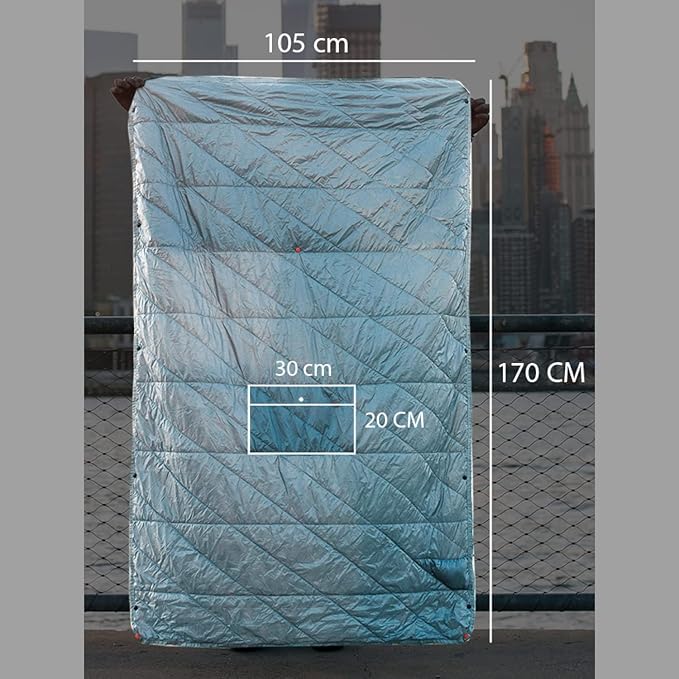 Gravel Layover Travel Blanket – Lightweight, Compact, and Warm with Carry Pouch (Gray)