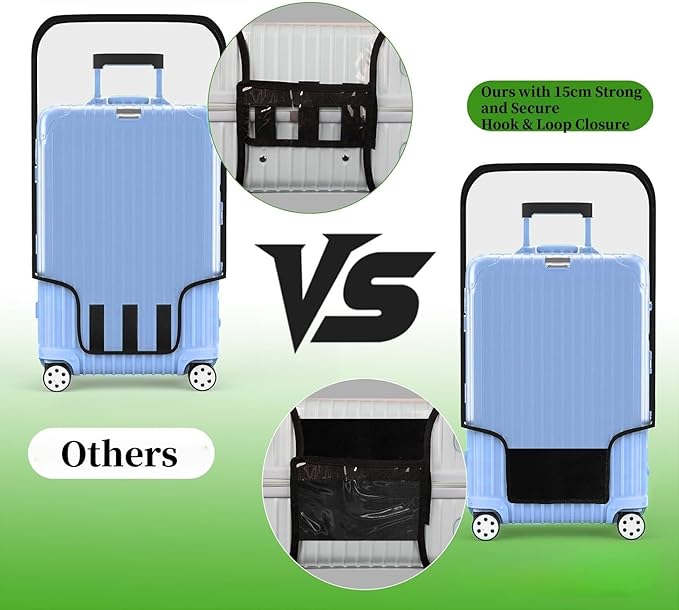 Luggage cCover Protector Clear PVC Suitcase Covers for Luggage Thick Transparent Waterproof Suitcase Protector with Large for 20"/24"/28"/30" inch