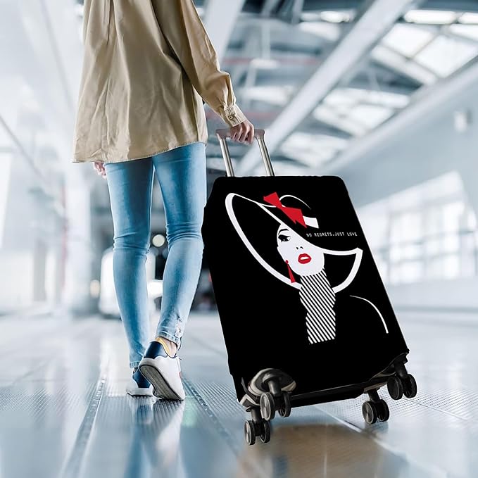 Travel Luggage Cover Suitcase Protector Fits 18-32 Inch Wheel Covers PatternedTravel Related Items Flower Luggage Protector Elastic XL