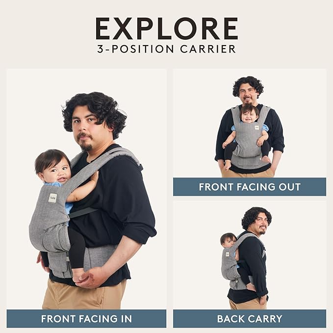 Baby Tula Explore Carriers - Breathable Baby Carrier Newborn to Toddler - Adjustable Toddler Carrier - Multiple Ergonomic Positions Front and Back - Ergonomic Fit for 7-45 lb - Mesh, Infinite