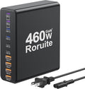 460W USB C Charger Block, 10-Port Charging Station GaN Fast Charger Block Type C & USB A Wall Charger, Dual 65W Laptop Multiport for iPhone, iPad, MacBook Pro/Air, Samsung Galaxy, Android(Black)