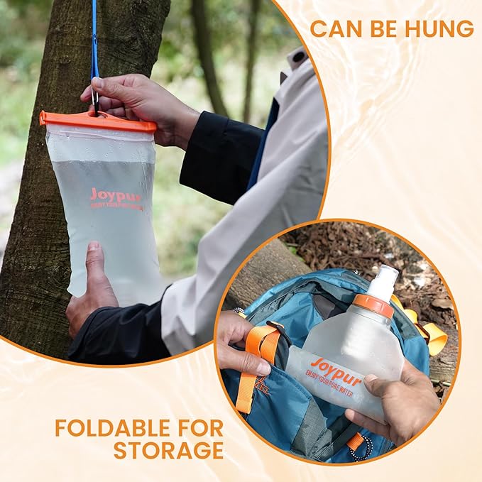 Water Filter Bottle Survival - 650/1000/2000ml Collapsible Water Bottle with NSF/FDA Certification with Filter Squeeze Water Filter Bottle Portable Water Filter Hiking Backpacking Camping