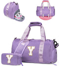 Daughter Birthday Gifts-Girl Gym Bag with Shoe Compartment, Kid Personalized Weekender Overnight Bags, Initial Travel Tote with Makeup Pouch, Graduation Gift for Girls (Letter Y)